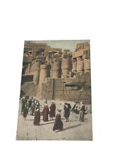 Early 1900s Postcard Laborers Excavating the Temple of Ammon Karnak Luxor Egypt picture