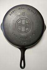 Vintage GRISWOLD Cast Iron SKILLET Frying Pan # 8 LARGE BLOCK LOGO 704C picture