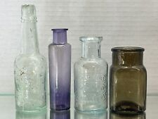4 Early Misc Bottles 1 Sheared Tops Over 100 Years Old picture