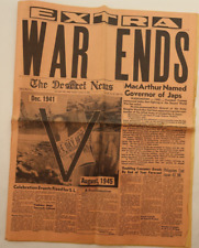 Deseret News EXTRA 'WAR ENDS; MacArthur Named Gov of Japs' article 8/14/1945 picture
