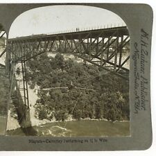 Clifford Calverly Walking Tightwire Stereoview c1887 Niagara Falls River A2303 picture