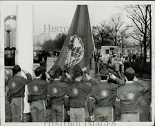 1964 Press Photo Boy Scouts at Flag Raising Ceremonies at New York World's Fair picture