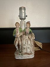 Gorgeous Vintage Victorian Couple Ceramic Figurine Lamp  Occupied Japan picture