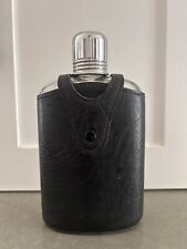 Vintage glass flask With Leather Sleeve picture