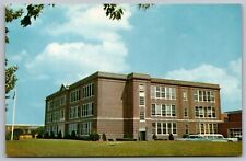 Milford High School Delaware DE Old Car Postcard UNP VTG Unused Vintage Chrome picture
