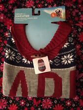 Vibrant Life NWT Large Dog 50 to 90 lb. Dog Sweater Bark in Front picture