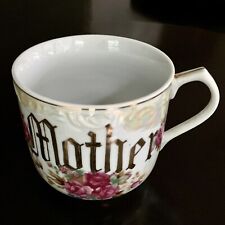 Vintage Brinnco MOTHER Large Tea Coffee Cup Rose Gold Leaf JAPAN Porcelain NM picture