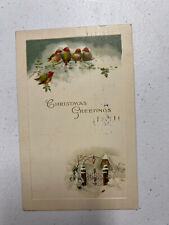 Vintage Embossed Postcard, Christmas Greetings, Posted 1924 Jackson Michigan picture