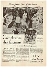 1933 Lux Toilet Soap Vintage Print Ad Loretta Young Complexions That Fascinate  picture