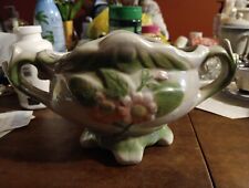 Vintage Ceramic Iridescent Planter Pot Opalescent 10 Inch Long 5 High picture