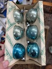 Vintage Christmas Coby blue ornaments, set of 6 in original packaging picture