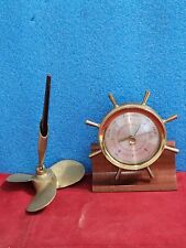 Vtg Swift & Anderson Barometer Brass Ship's Wheel And Pen Holder Propeller.OBO  picture