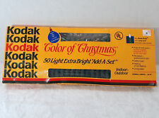 Vintage Kodak Color Of Christmas 50 Extra Bright Add-A-Set Lights Clear NOS New picture
