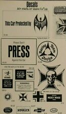 Big Mutha Car Decals Maltese Cross Skull Batman Pinstripe Vintage Print Ad 1966  picture