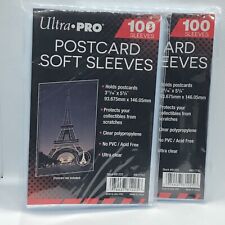 (2) Ultra Pro Postcard Soft Sleeves Ultra Clear 100ct  picture