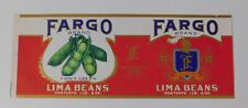 Vintage  Fargo Brand Lima Beans  Can label, Chicago picture