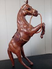 Vintage Handmade Leather Stallion Horse With Saddle picture