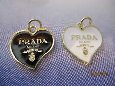 PRADA 2 ZIP PULL   20X22MM gold tone BLACK , WHITE    THIS IS FOR 2 picture