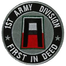 1ST ARMY DIVISION FIRST IN DEED ROUND PATCH - Color - Veteran Owned Business. picture