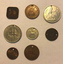 1869-2006 Lot of 14 Holed Coins-South Africa,India,Russia,U.K.,Straits,Canada picture