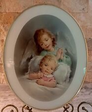 Vintage Convex Oval Angel Print Italy picture