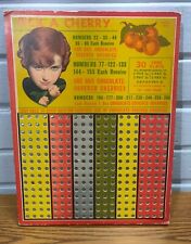 Vtg Punch Board Pick A Cherry 1 cent Gambling Trade Simulator Bar Decor Girl picture