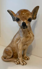 Vintage Ceramic Chihuahua Dog Figurine Life Size 12” Made In Italy Italian picture