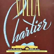 Vintage 1960s Villa Chartier Restaurant Menu El Camino Real San Mateo California picture