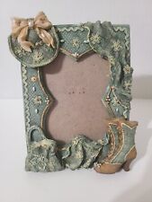 Vintage 1970s-Sculpted 3D Resin Picture Photo Frame Victorian Hat Boots Purse picture