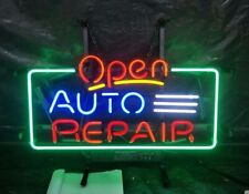 Open Auto Repair Bar Neon Light Sign Lamp Glass Decor Space Hanging 20
