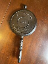 New American Griswold No 8 Waffle Iron No Base 976/977 Antique Cast Iron 1901 picture