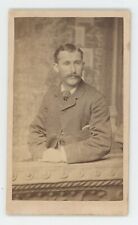 Antique CDV Circa 1870s Wren Handsome Man With Mustache Wearing Suit & Tie picture