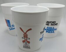 Domino’s Pizza “Avoid The Noid” Cup Lot 3x 1989 New Old Stock Crusher Vintage picture