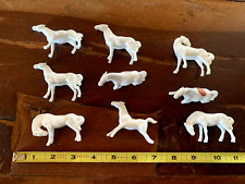 Horse Figurines White Bone China Vintage Miniature SET OF 9 SHIKEN Japan 1950s picture