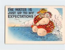 Postcard The Water Is Just Up To My Expectations with Humor Comic Art Print picture