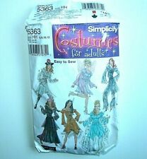 Simplicity 5363 Adult Pirate Fairy Princess Gypsy Indian Woman's Costume picture