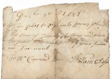 1747 Pompton NJ Handwritten Receipt Lines Taylor Johnson Colonial New Jersey picture