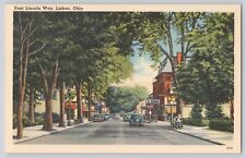 Postcard Ohio Lisbon East Lincoln Way Street View Vintage Unposted picture