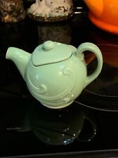 Vintage Coorsite Art Deco Swirl Teapot & Lid Green Glaze MCM Holds 16oz picture