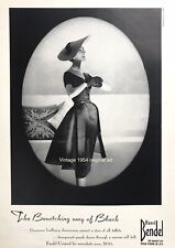 1954 Henri Bendel NYC Fashion PRINT AD Bewitching Black Dress Photo VINTAGE picture