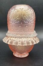 Vintage Fenton Persian Medallion Fairy Lamp Pink Iridescent 3 piece picture