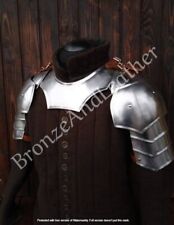 Medieval pair of pauldrons Set with gorget steel larp armor Cosplay Costume picture