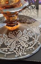 Antique 1920s-1930's Fostoria Glass Candle Holder, Hand Painted, Rare picture