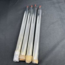 4 Vintage Mercury Glass Taper Candles Faux Flame Silver Set picture