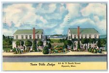 1964 Twin Villa Lodge Hotel & Restaurant View Hyannis Massachusetts MA Postcard picture