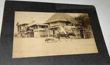Rare Antique Philippines Animal Landscape Farmer & Water Buffalo Cabinet Photo picture