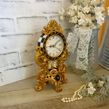 Courtly Mantle Clock Black and White Checked Baroque Clock with Cherubs picture