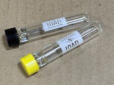 TWO x 'Lock N Load' BLACK AND YELLOW COLOR TOPS Glass Chillum Pipes w/Cap 9mmx3