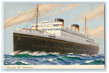 c1930's Cunard M.V. Britannic Steamer Boat Cruise Ship Unposted Vintage Postcard picture