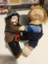 ***RARE HAND PAINTED 1982 SAD CLOWN HOBO CLIP AND CABBAGE PATCH DOLL LOT (2) picture